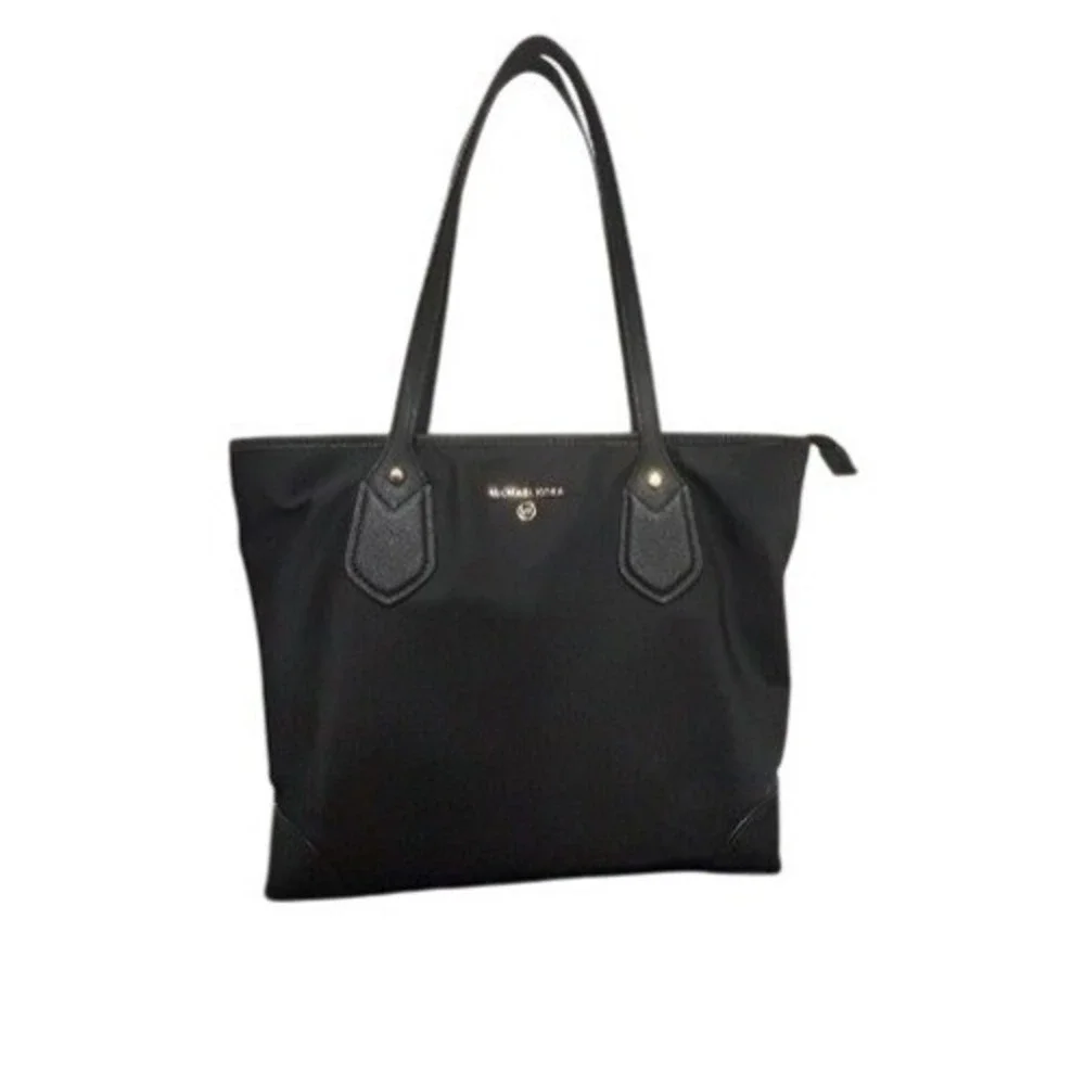 Michael Kors Eva Black Nylon Small Top Zip Tote Handbag - Picture 2 of 5